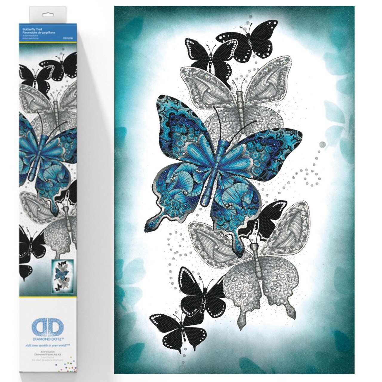 Diamond Dotz Butterfly Trail Nature Diamond Painting Kits for Adults - Diamond Art Kits a Relaxing Creative Craft Kit with Dotz Gems 28.4X18.5